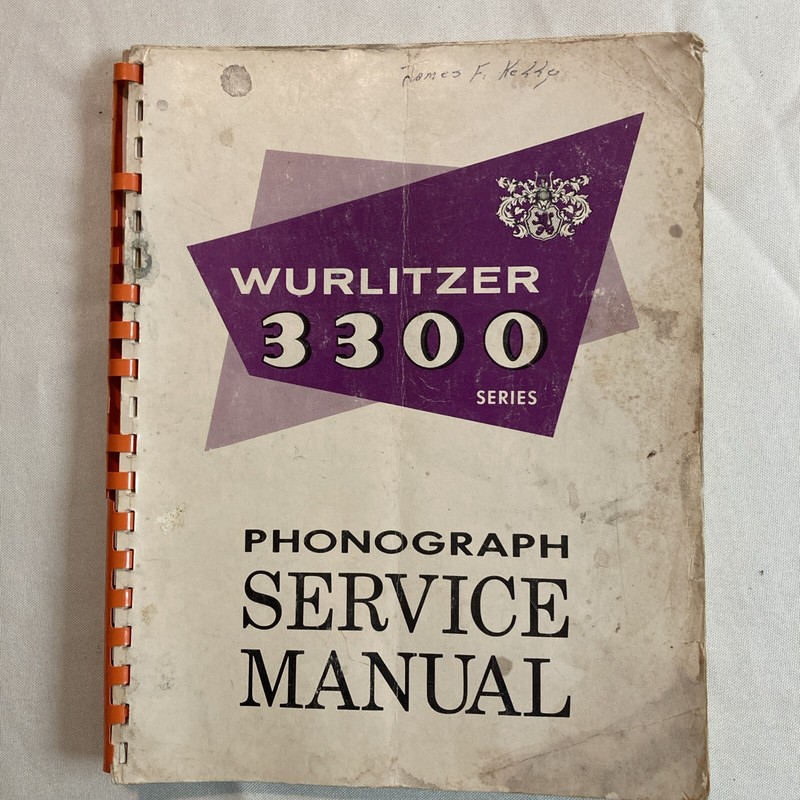 WURLITZER 3300 SERIES PHONOGRAPH SERVICE MANUAL # 3335 NORTH TONAWANDA NEW YORK