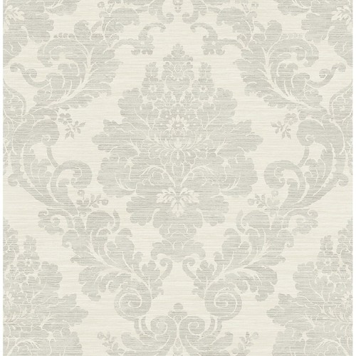 Prestigious Damask Paper NonPasted Wallpaper Roll Grey&LightBeige 33'L
