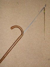 Vintage 'Swaine' Walking Stick W Concealed Horse Measuring Stick H/M Silver 1964