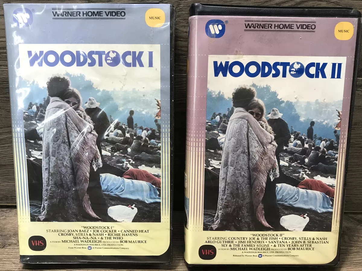 WOODSTOCK 1 VHS & WOODSTOCK 2 VHS Warner Home Video 2 Tape Set 1970 RARE Videos