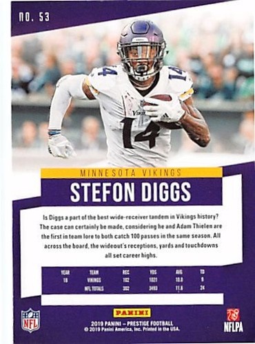2019 Prestige #53 Stefon Diggs p2s-18228 - Picture 2 of 2