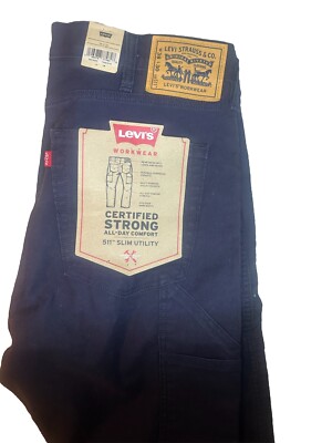 Levi's 511 Slim Utility Workwear Cargo Pants Mens Size 38  X 30 Nightwatch Blue