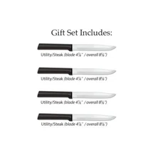 Rada Non-Serrated Steak knives (4ct) W204 L/R handed USA made NEW dishwash safe