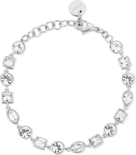 Brosway Bracciale Tennis Desideri BEI070 – Doppio Filo Acciaio 304 Con Cristalli Indicolite E Zirconi Ruby, Oro 14K