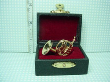 Miniature French Horn wi Case MM306S 1/12th Scale