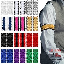12 Pairs 20s Sleeve Garters Armbands Shirt Sleeve Holder for Men Multicolor