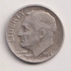 1954-P ROOSEVELT DIME 10¢ PHILADELPHIA 90% SILVER COIN UNITED STATES OF AMERICA