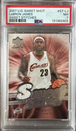 *Pop 5* 2007 LeBron James Upper Deck Sweet Stitches GU Jersey #ST-LJ PSA 7