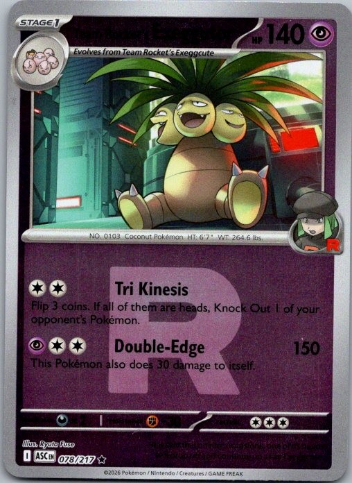 Team Rocket's Exeggutor (Team Rocket) Reverse Holo Rare ME: Ascended Heroes 078/