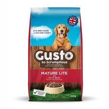 Gusto Mature Lite with Beef 12kg - Dog Food 2.67 per kilo