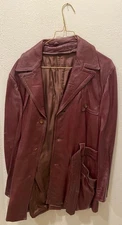 Dark-Brown / Maroon-Red Leather Jacket - Outer Shell - 40 - Joseph Balistrieri