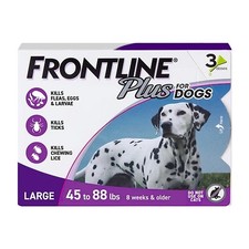Frontline Plus for Dogs 45 - 88 lbs 100 Genuine 3 doses