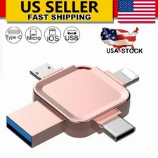 2TB 1TB 4in1 USB3.0 Flash Drive Memory Photo Stick Type-c OTG For iPhone Android