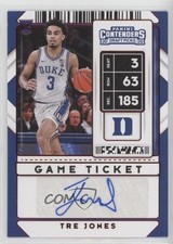 2020 Contenders Draft Picks Sticker Variation Game Ticket Red Tre Jones Auto x3x
