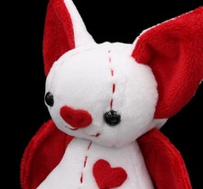Red and White Plush Bat Art Doll / Artist Doll / Handmade / OrangeBlossomDolls