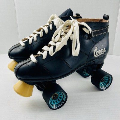 COBRA Roller Derby Low Top Lace Up Skates Riptide Speed Wheels - Black - Size 13