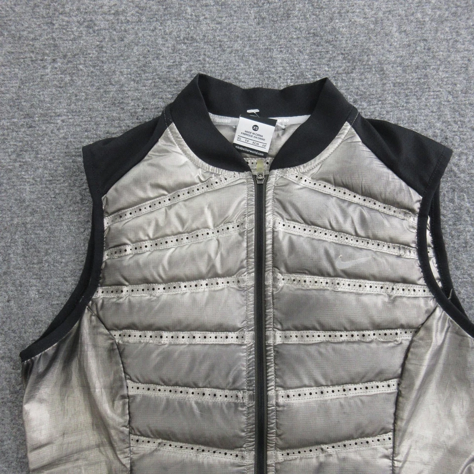 Nike Aeroloft 800 Chaleco Mujer XS Plateado Correr Abajo Puffer Reflectante Foto 2 de 4