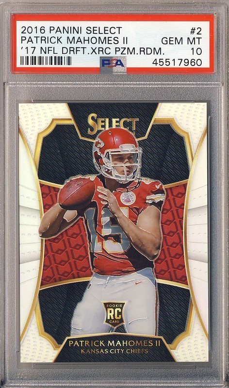 2016 PANINI SELECT 2017 DRAFT PRIZM REDEMPT XRC PATRICK MAHOMES II RC #2 PSA 10