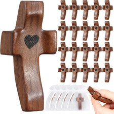 30Pcs Wooden Cross Fidget with Organza Bags Cross My Heart/ Encouragement Gift H