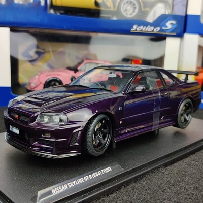 SOLIDO NISSAN SKYLINE GT-R34 ZTUNE MIDNIGHT PURPLE 1999 1:18 NEU BOX S1804311