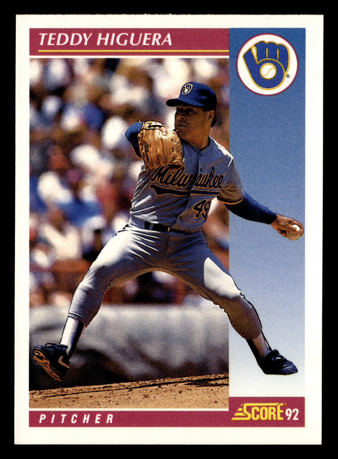 Teddy Higuera 1992 Score #126 Milwaukee Brewers Baseball *204