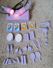 BARBIE Doll VINTAGE VANITY Beauty Hair Salon Styling ACCESSORIES 35 Pc LOT
