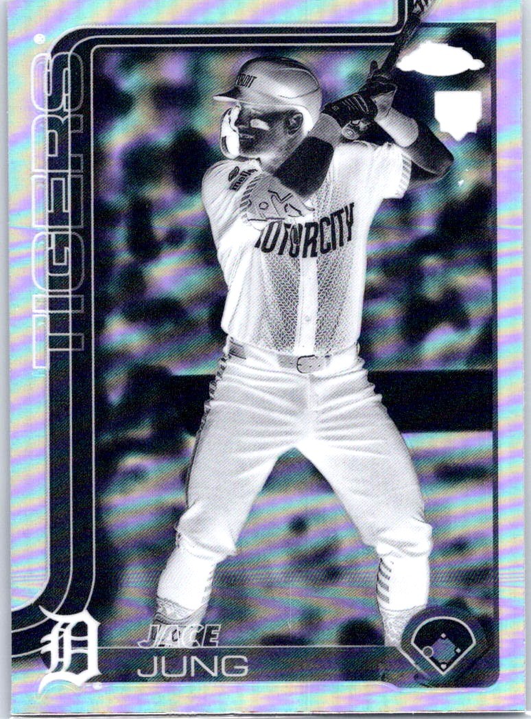 2025 Topps Chrome Negative Refractors #225 Jace Jung Rookie Detroit Tigers