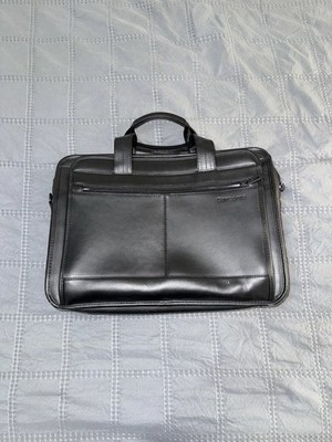 Samsonite 431181041 Leather Expandable Business Case Bag Briefcase- Black