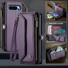 Zip Wallet Case Leather Cover Strap For Google Pixel 10 Pro XL 5G 9 8 Pro 9A 7A