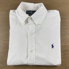 Polo Ralph Lauren Shirt Men  s M Classic White Button Down Custom Fit Blue Pony
