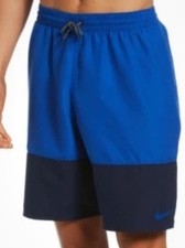 New Nike Core Contend 9" Volley Swim Trunks. Stretchy Waistband. Blue  Sz Large