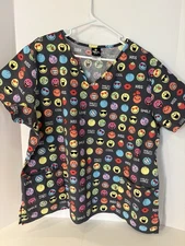 Unisex Smiley Fun Scrub Top Size 2XL Smiley World Brand 