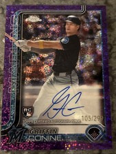 2025 Topps Chrome Update Griffin Conine Purple Speckle Rookie Auto /299 Marlins