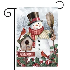 Briarwood Lane Jolly Snowman Welcome Garden Flag