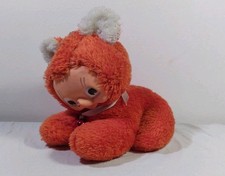 DDR Katze, Fuchs, Bär? Puppe mit Gummigesicht (Vinyl?!) - Vintage Kuscheltier 