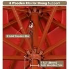 9ft Wooden Outdoor Patio Umbrella Pulley Garden Yard Beach Wedding Sunshade Red — photo 4