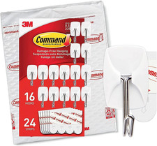 Command Small Wire Toggle Adhesive Wall Hooks - 16 Hooks & 24 Strips 0.73 per strip