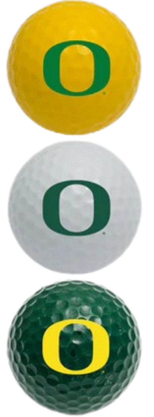 Oregon Ducks NCAA Regulation Size Golf Balls Tees White Microfiber Towel Set