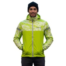 Men's Cycling Rain Jacket Hooded Running Waterproof Outdoor Running Top High viz