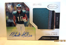 Mack Hollins 2017 Panini Certified GU 3Clr Patch Rookie Auto#/499!Eagles WR RC