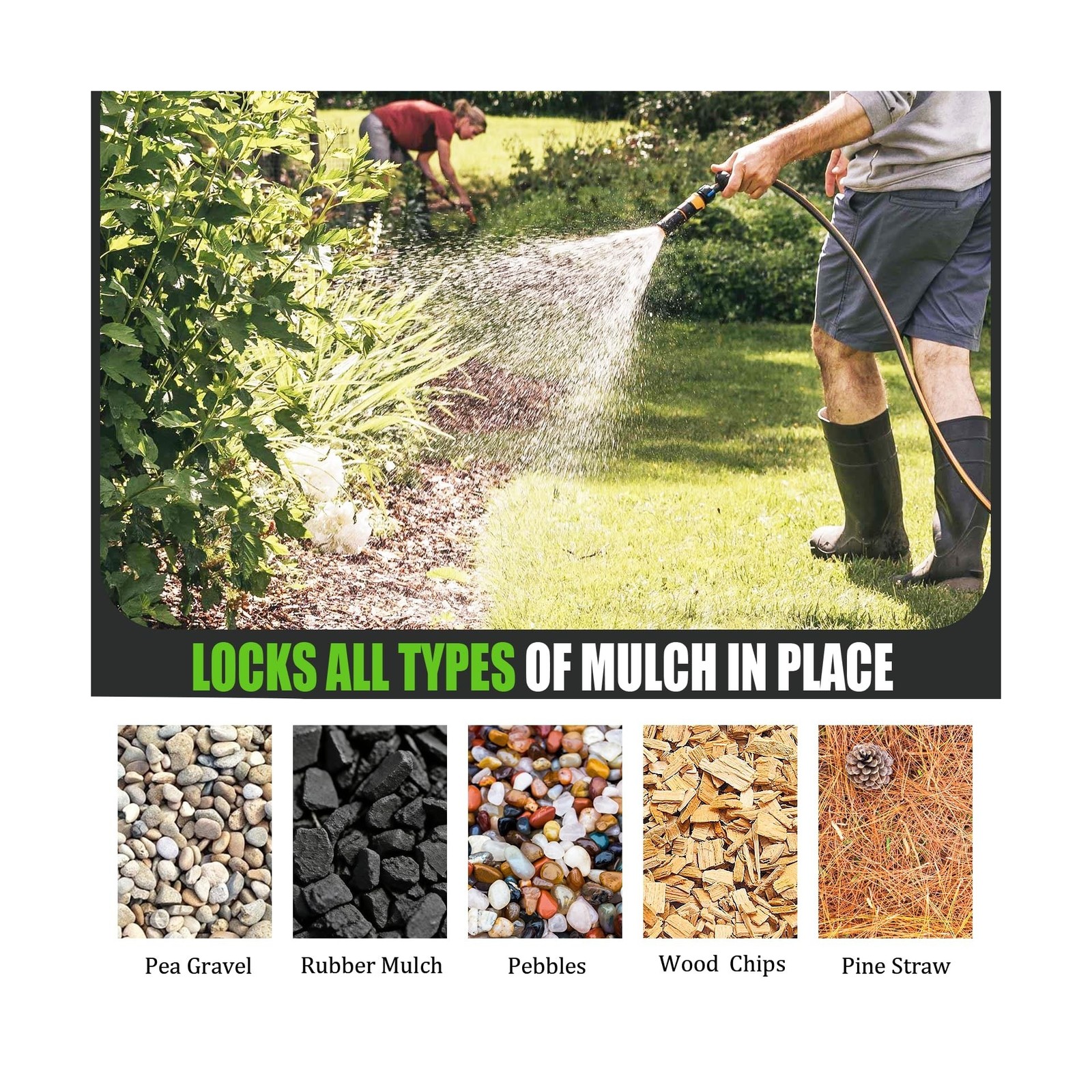 Mulch Glue for Landscaping 1.25 Gallon, Ultra Concentrated Rock Glue ...