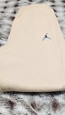 Jordan Boys Beige Fleece Sweatpants Size L Elastic Waist Regular Fit