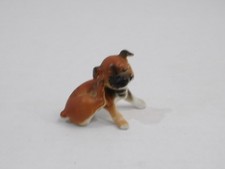 VINTAGE MINIATURE CERAMIC BOXER DOG FIGURINE