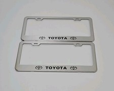 2 Pcs -toyota- Silver License Plate Frame