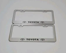 2 pcs -Toyota- Silver License Plate Frame 