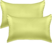 2-Pack Cooling Viscose Satin Pillowcase Set with Hidden Zipper Closure, Silky