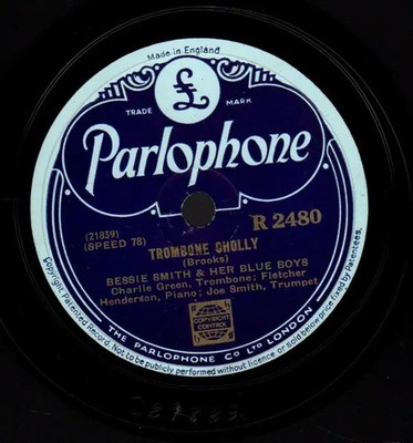 SCHELLACK Bessie Smith And Her Blue Boys Yellow Dog Blues / Trombone Cholly