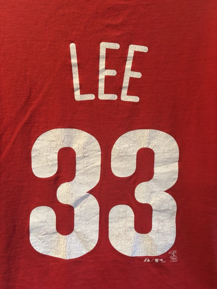 Philadelphia Phillies Cliff Lee 33 Jersey Estilo Camiseta Hombre’s 2XL Majestuosa Foto 4 de 4