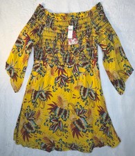 Anthropologie Farm Rio Bria Smocked Off Shoulder Mini Dress Size XL NWT