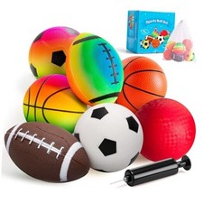 EVERICH Balls for Toddlers, 7 Pcs 5" Playground Balls for Kids, Soft 7 pcs